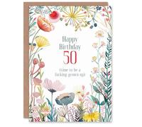 Artery8 Greeting Card 50 Years Old F*cking Grown Up Floral Joke Rude For Her Woman Birthday Card