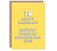Artery8 Greeting Card 70th Sensational You 70 Year Old Bright For Her Woman Wife Gran Mum Sister Birthday Card