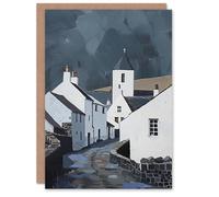 Artery8 Greeting Card Aberdaron Village Oil Painting Wales Timeless Blank For Him Or Her Art Birthday Card