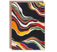 Artery8 Greeting Card Abstract Colourful Geology Painting Modern Blank For Him Or Her Art Birthday Card