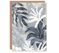 Artery8 Greeting Card Abstract Monstera Plant Lover Leaves Painting For Her Woman Birthday Card