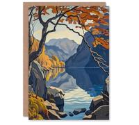 Artery8 Greeting Card Autumn Tree Lake District Cumbria Mountains Blank For All Him Or Her Art Birthday Card