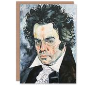 Artery8 Greeting Card Beethoven Classical Music Composer Portrait Blank For Him Or Her Art Birthday Card