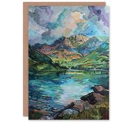 Artery8 Greeting Card Blea Tarn Valley Lake District England Painting Blank For Him Or Her Art Birthday Card