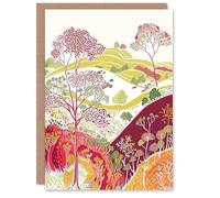 Artery8 Greeting Card Blooming Trees Yorkshire Countryside Landscape Blank For Him Or Her Art Birthday Card