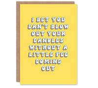 Artery8 Greeting Card Blow Candles Without Peeing Old Age Joke For Her Woman Wife Gran Mum Sister Birthday Card