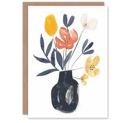 Artery8 Greeting Card Boho Abstract Watercolour Flower Bouquet Mother's Day Artery8 Multicolor