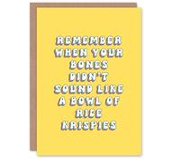 Artery8 Greeting Card Bones Sound Like Rice Cereal Old Age Joke For Her Woman Wife Gran Mum Sister Birthday Card
