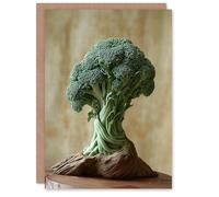 Artery8 Greeting Card Broccoli Tree Fantasy Fun Conceptual Art Blank For Him Or Her Art Birthday Card