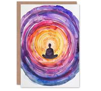 Artery8 Greeting Card Chakra Purple Orange Energy Vortex Meditation For Her Woman Birthday Card