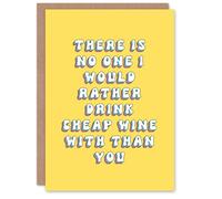 Artery8 Greeting Card Cheap Wine With You No One Else For Her Woman Best Friend Birthday Card