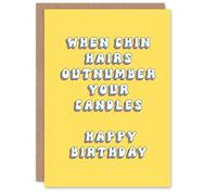 Artery8 Greeting Card Chin Hairs Outnumber Candles Funny Cheeky For Her Woman Wife Gran Mum Sister Birthday Card