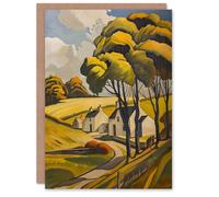 Artery8 Greeting Card Cotswolds Cottages Countryside English Landscape Blank For All Him Or Her Art Birthday Card