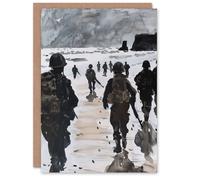 Artery8 Greeting Card D Day Landing Normandy Beach WWII War Soldiers For Him Man Birthday Card