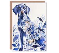 Artery8 Greeting Card Dog Lover Labrador With Ornate Floral Pattern Fur For Her Woman Birthday Card