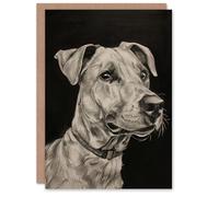 Artery8 Greeting Card Dog Lover Portrait Pencil Drawing Pet Animal Blank For All Him Or Her Art Birthday Card