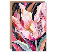 Artery8 Greeting Card Dutch Tulip Mania Colourful Flower Folk Patterns For Her Woman Birthday Card