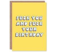 Artery8 Greeting Card F*ck You And Your Birthday Funny Rude For Her Woman Birthday Card