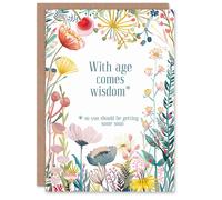 Artery8 Greeting Card Happy Flowers With Age Wisdom Getting Some Soon For Her Woman Daughter Sister Friend Birthday Card