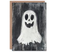 Artery8 Greeting Card Happy Ghost Creepy Fun Spooky Blank For All Halloween Card