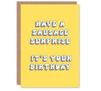 Artery8 Greeting Card Have a Sausage Surprise Funny Adult Cheeky For Her Wife Woman Girlfriend Birthday Card