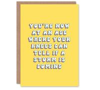 Artery8 Greeting Card Knees Can Tell If Storm Coming Old Age Joke For Her Woman Wife Gran Mum Sister Birthday Card
