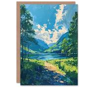 Artery8 Greeting Card Lake District Windermere Acrylic Landscape Summer Blank For Him Or Her Art Birthday Card
