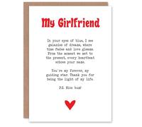Artery8 Greeting Card Love Poem Blue Eyes Girlfriend Romantic Poetry For Her Woman Valentine's Day Card