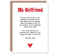 Artery8 Greeting Card Love Poem Blue Eyes Girlfriend Romantic Poetry For Her Woman Valentine's Day Card