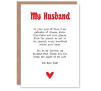 Artery8 Greeting Card Love Poem Blue Eyes Husband Romantic Poetry Fun For Him Man Anniversary Card