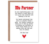 Artery8 Greeting Card Love Poem Cat Lover Partner Romantic Poetry Fun Blank For Him Or Her Art Anniversary Card