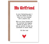 Artery8 Greeting Card Love Poem Dog Lover Girlfriend Romantic Poetry For Her Woman Valentine's Day Card