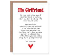 Artery8 Greeting Card Love Poem Gamer Nerd Girlfriend Romantic Poetry For Her Woman Valentine's Day Card