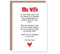 Artery8 Greeting Card Love Poem Ginger Wife Romantic Funny For Her Woman Anniversary Card