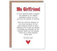 Artery8 Greeting Card Love Poem Horror Fan Girlfriend Romantic Poetry For Her Woman Valentine's Day Card