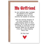 Artery8 Greeting Card Love Poem Horror Fan Girlfriend Romantic Poetry For Her Woman Valentine's Day Card