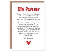 Artery8 Greeting Card Love Poem Horror Fan Partner Romantic Poetry Fun Blank For Him Or Her Art Anniversary Card