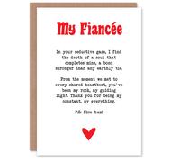 Artery8 Greeting Card Love Poem My Everything Fiancée Romantic Poetry For Her Woman Valentine's Day Card