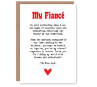 Artery8 Greeting Card Love Poem Unicorn Magic Fiancé Romantic Poetry For Him Man Valentine's Day Card