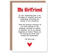 Artery8 Greeting Card Love Poem Unicorn Magic Girlfriend Romance Poetry For Her Woman Valentine's Day Card