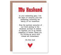 Artery8 Greeting Card Love Poem Unicorn Magic Husband Romantic Poetry For Him Man Anniversary Card