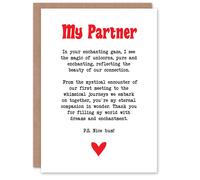 Artery8 Greeting Card Love Poem Unicorn Magic Partner Romantic Poetry Blank For Him Or Her Art Anniversary Card