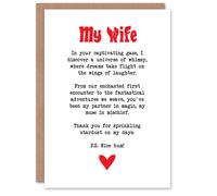 Artery8 Greeting Card Love Poem Whimsy Magic Wife Romantic Poetry Fun For Her Woman Anniversary Card
