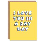 Artery8 Greeting Card Love You In A Gay Way Funny Retro Lesbian For Her Woman Birthday Card