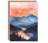 Artery8 Greeting Card Maroon Bells Tranquil Sunset Mountain Landscape Blank For Him Or Her Art Birthday Card