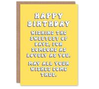 Artery8 Greeting Card May All Wishes Come True Lovely Sweet Sincere For Her Sister Daughter Niece Granddaughter Woman Birthday Card