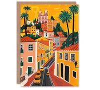 Artery8 Greeting Card Mexico City Santa Prisca Church Cityscape Sunset Blank For Him Or Her Art Holiday Card