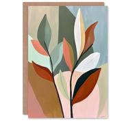 Artery8 Greeting Card Modern Botanical Leaves Plant Lover Painting Blank For Him Or Her Art Birthday Card