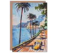 Artery8 Greeting Card Motor Sport Race Monaco Watercolour 1973 Vintage For Him Man Birthday Card