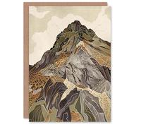 Artery8 Greeting Card Old Man Of Coniston Peak Modern Folk Art Earthy Blank For All Him Or Her Art Birthday Card